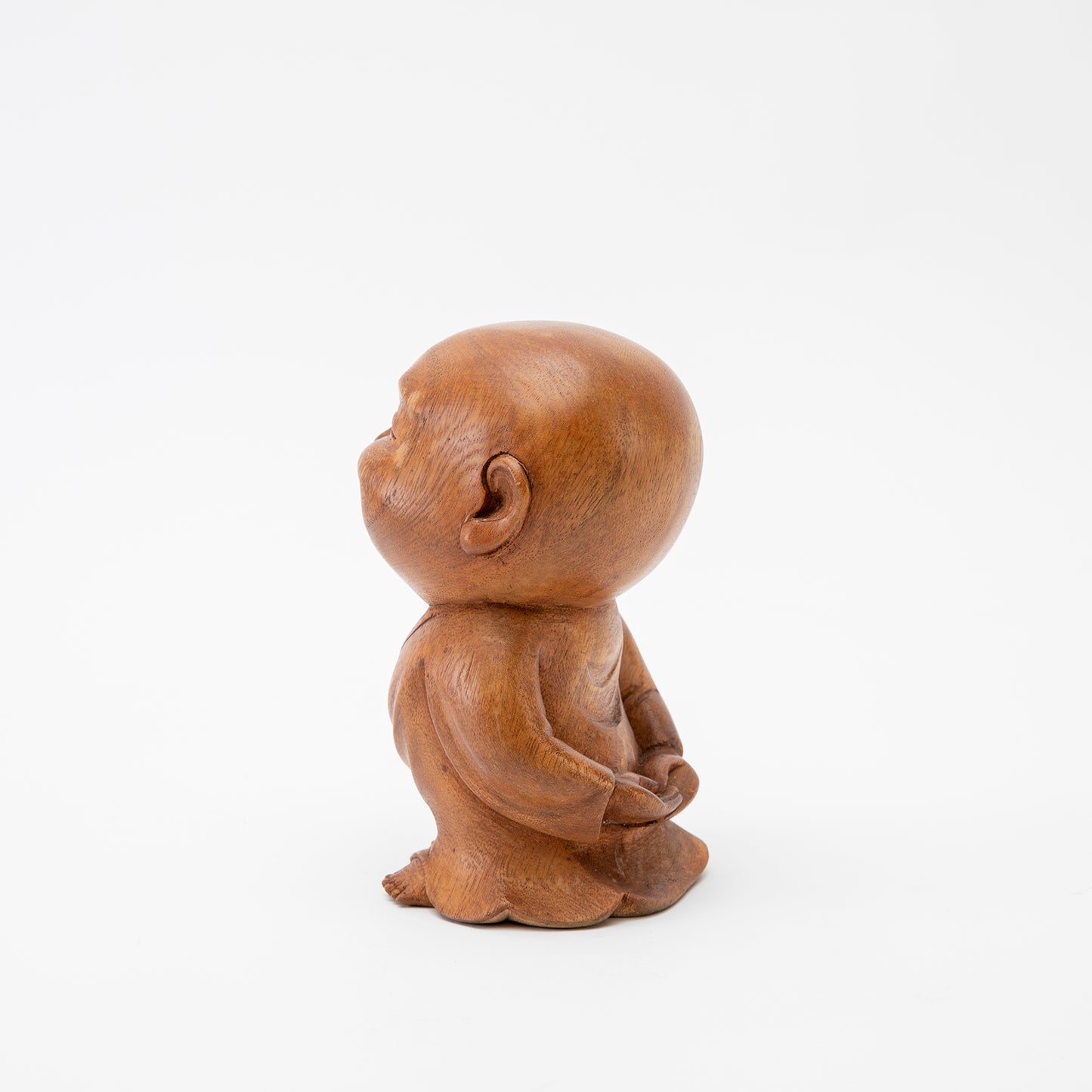 Wooden Happy Monk Statue