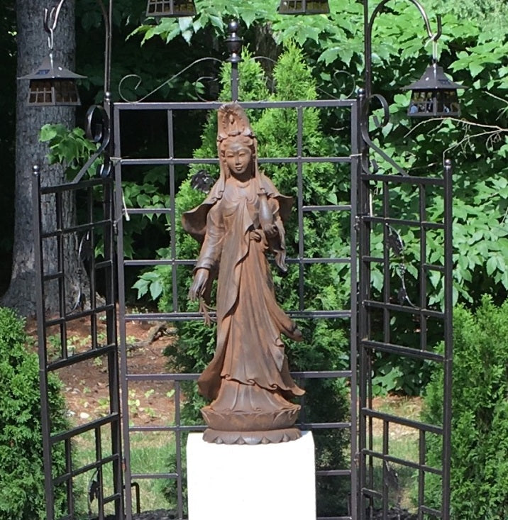 Garden Kuan Yin with Vessel Statue