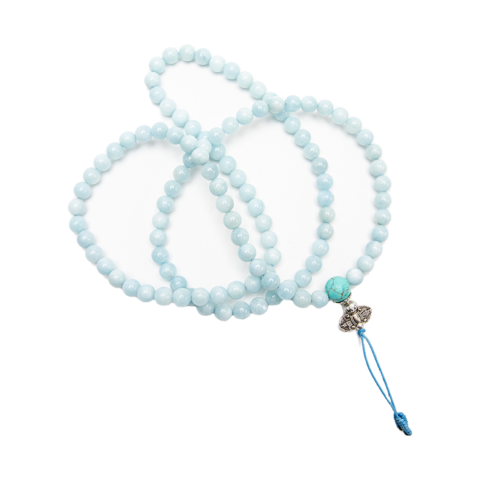 Aquamarine Mala, 108 bead – DharmaCrafts