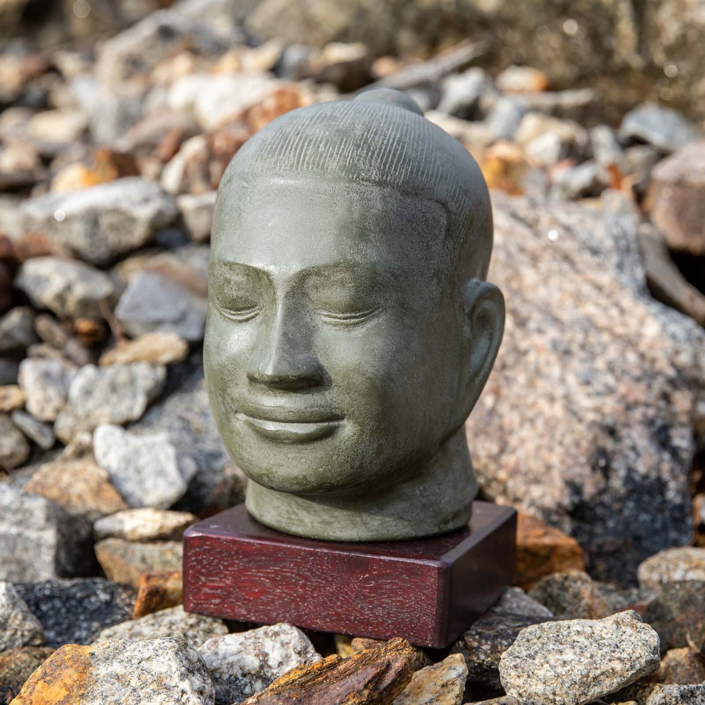 Cambodian Khmer Buddha Head Statue