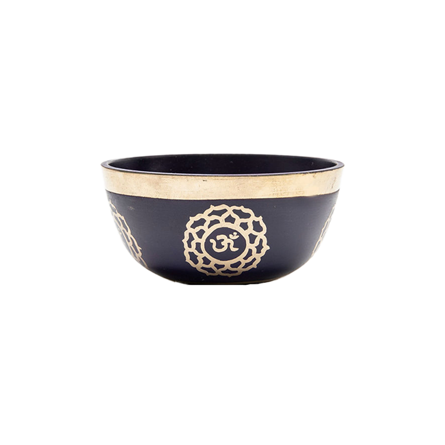 Side view of the violet chakra (crown chakra) bowl on a white backdrop.