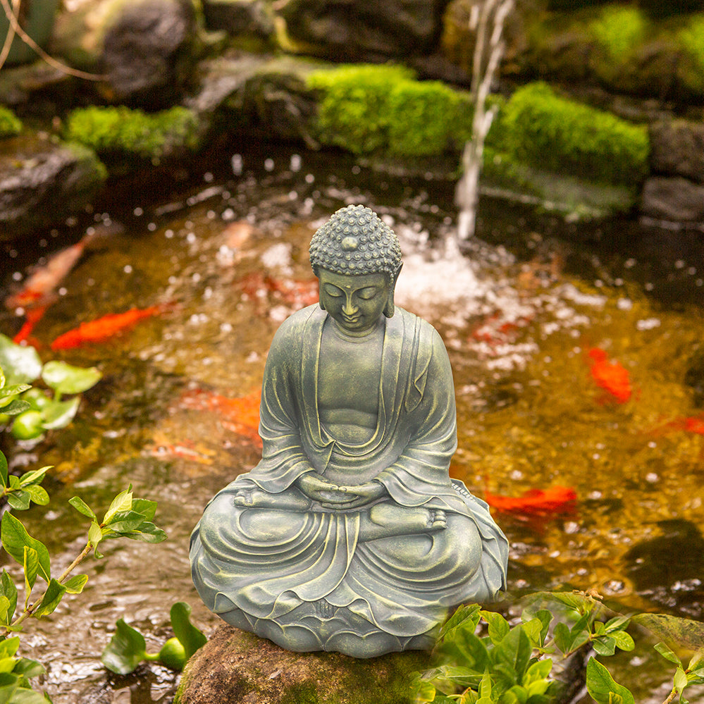 Buddha on Lotus Throne Statue, Green