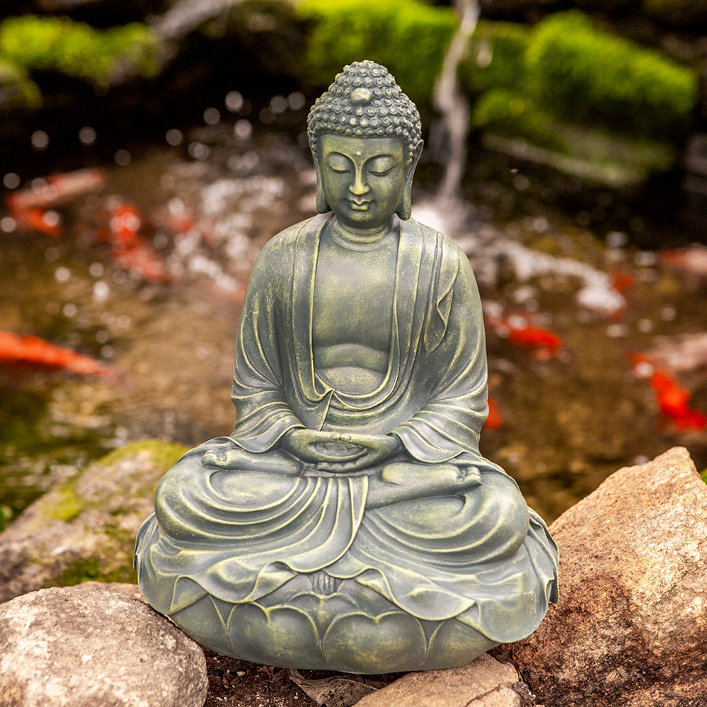 Buddha on Lotus Throne Statue, Green