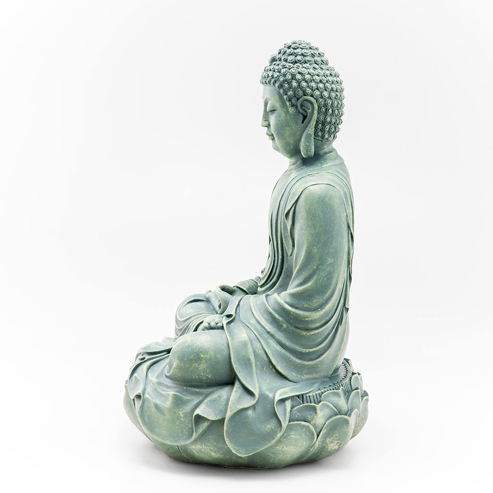 Buddha on Lotus Throne Statue, Green