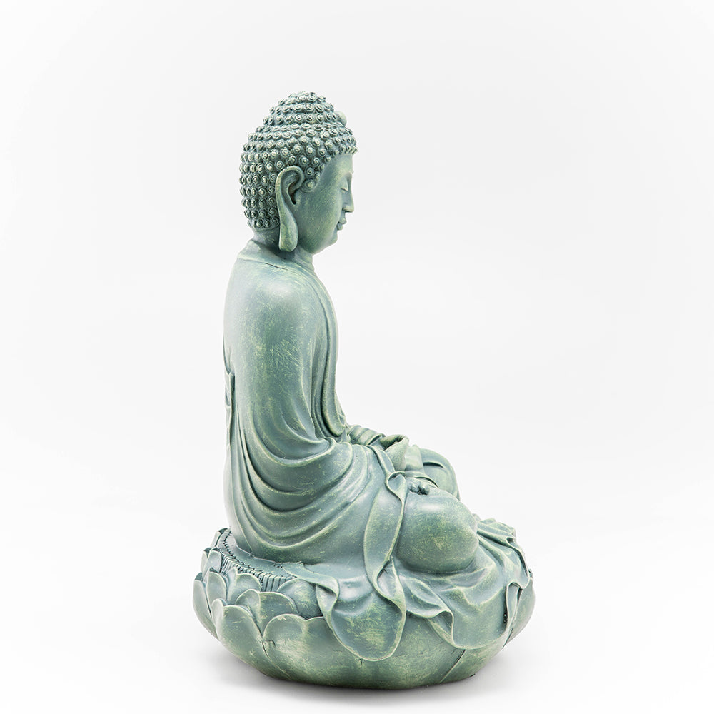 Buddha on Lotus Throne Statue, Green