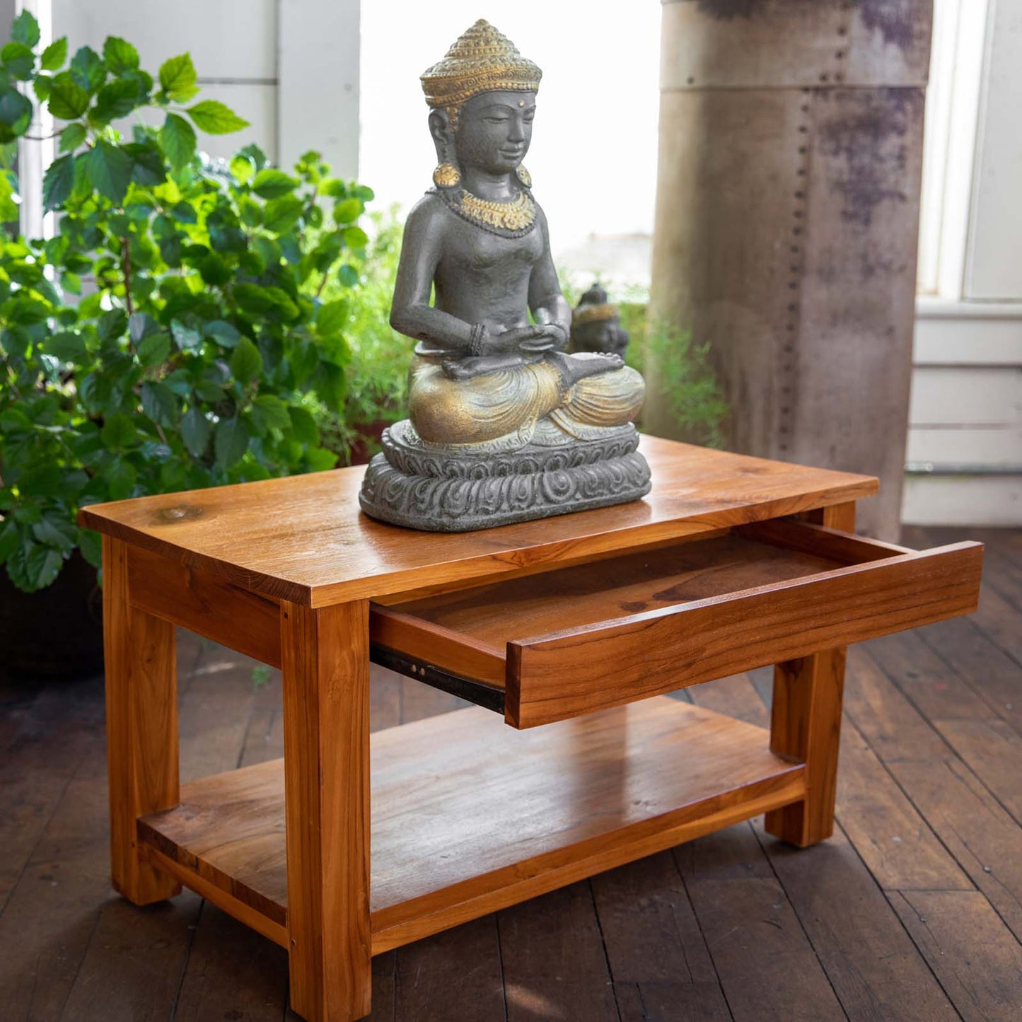 Teak Altar Table with Drawer