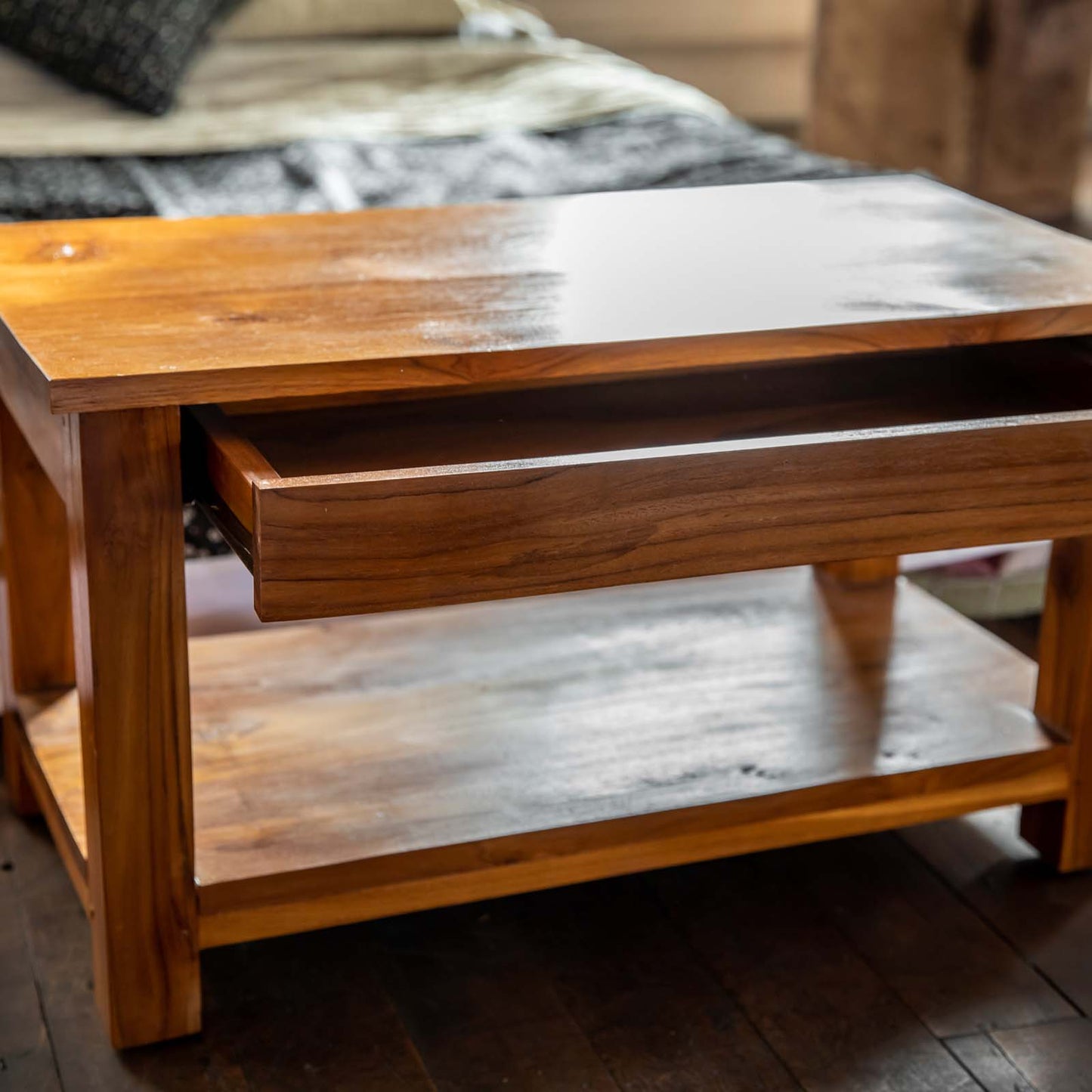 Teak Altar Table with Drawer