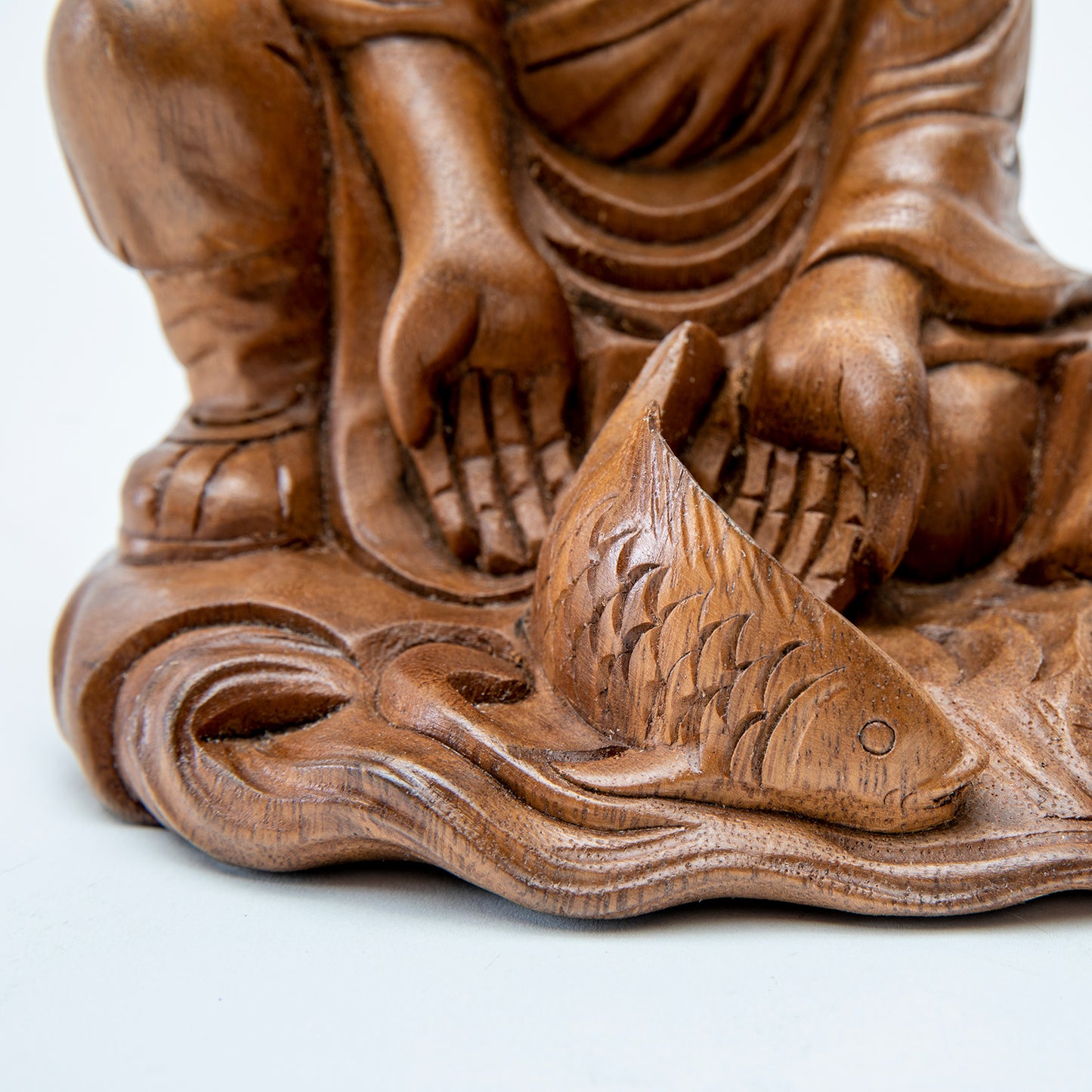 Wooden 'May All Beings Be Free' Statue