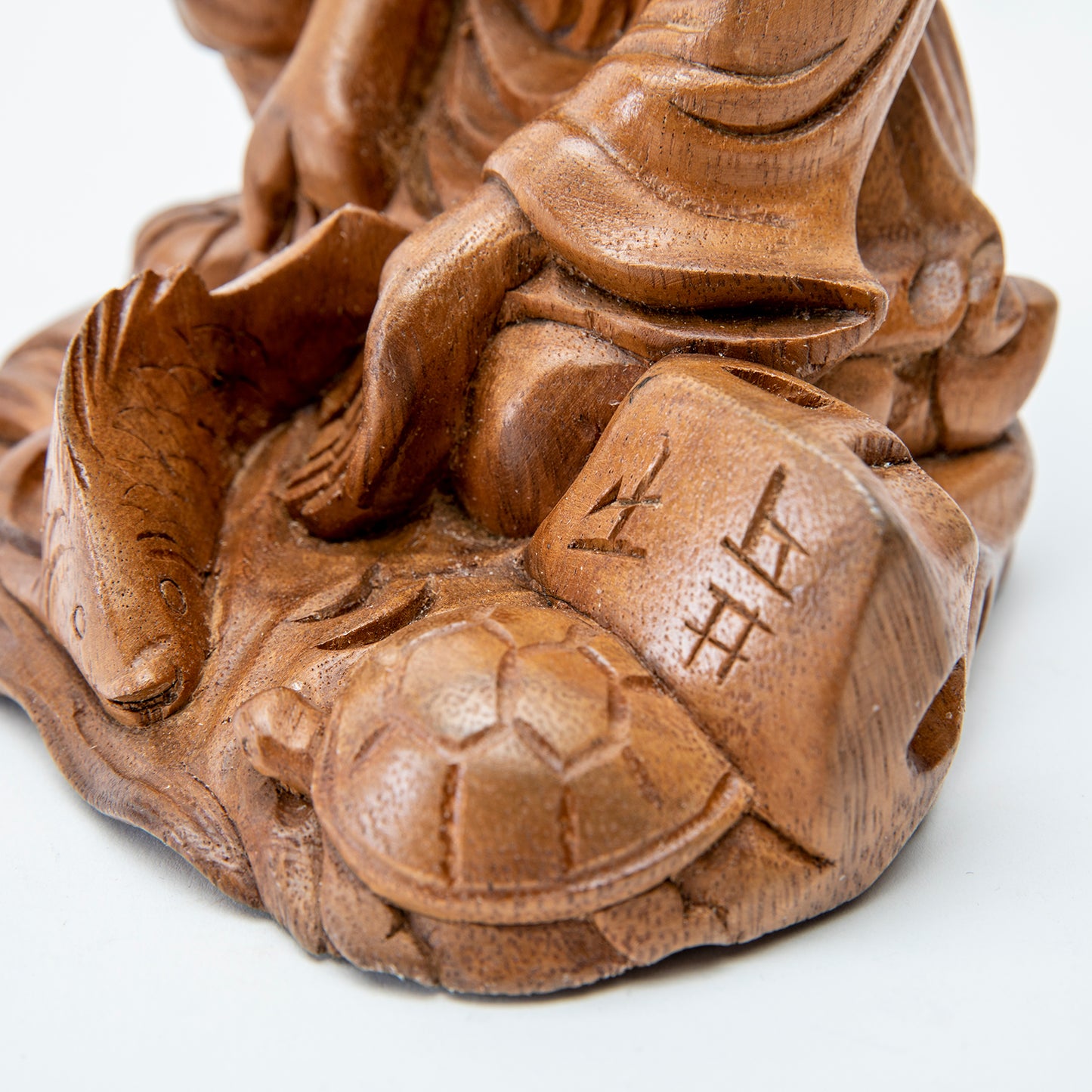 Wooden 'May All Beings Be Free' Statue