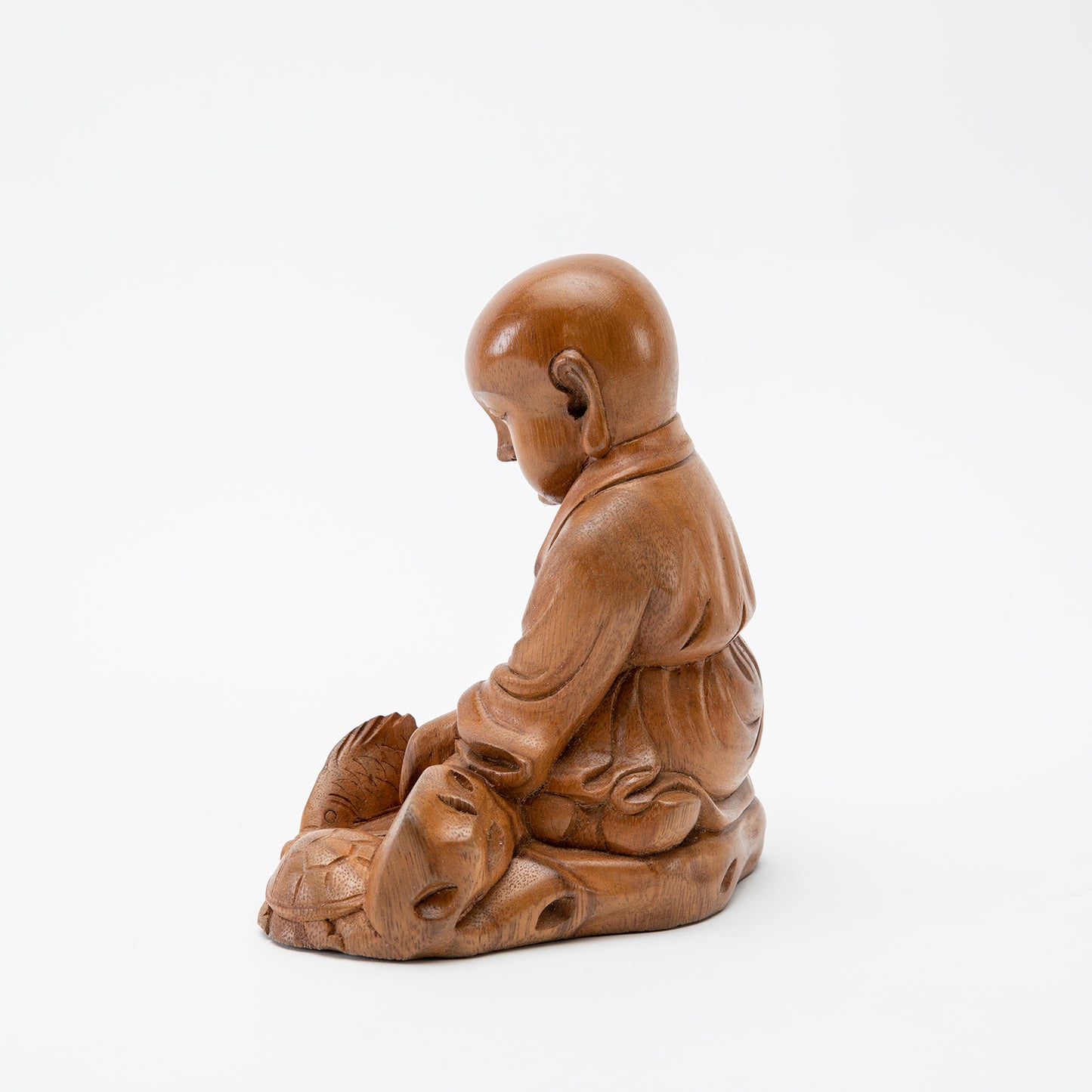 Wooden 'May All Beings Be Free' Statue