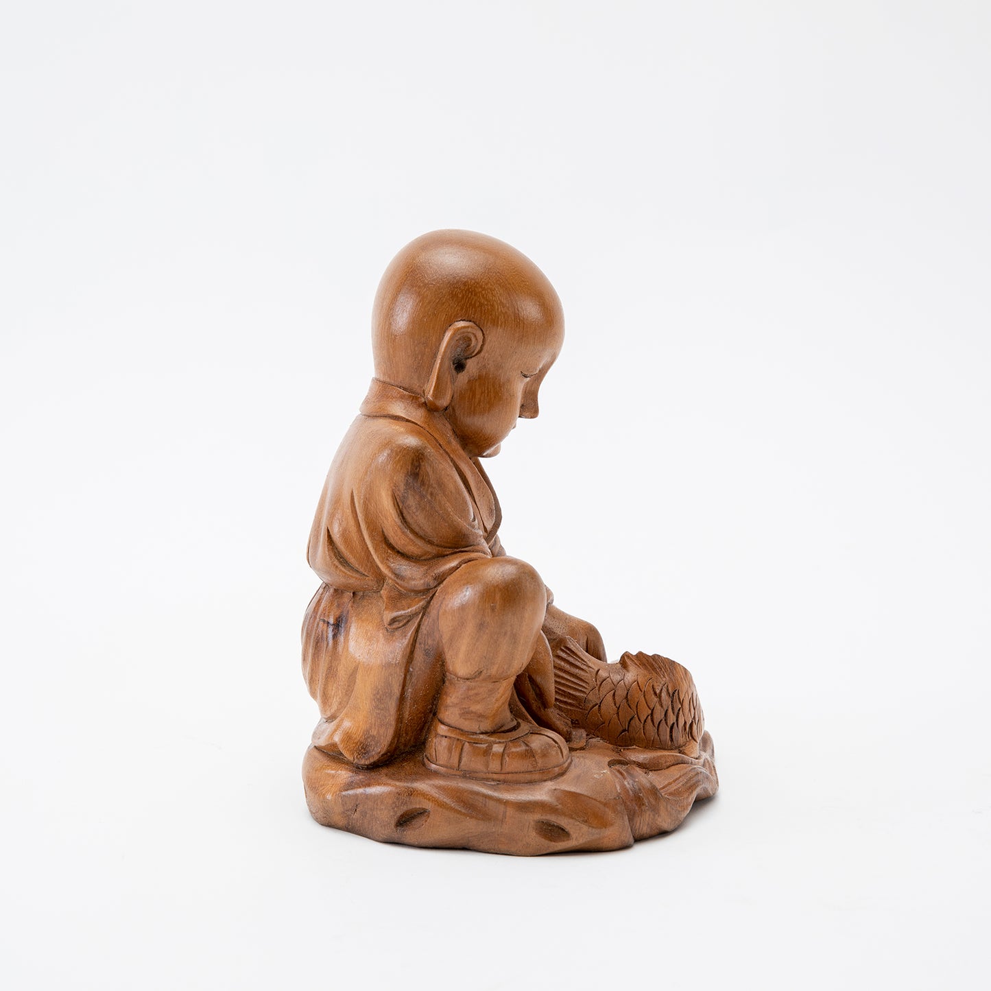 Wooden 'May All Beings Be Free' Statue