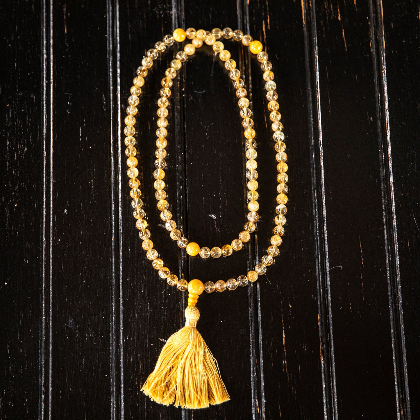 Citrine with Aragonite Mala