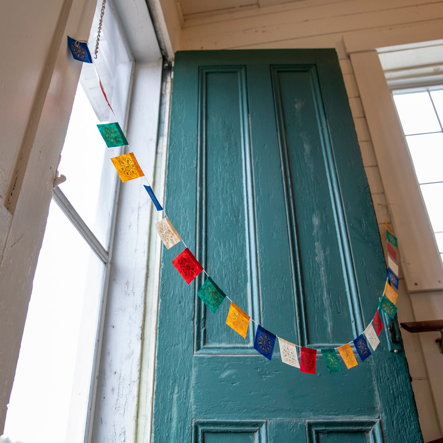 Miniature Om Lotus Paper Prayer Flags