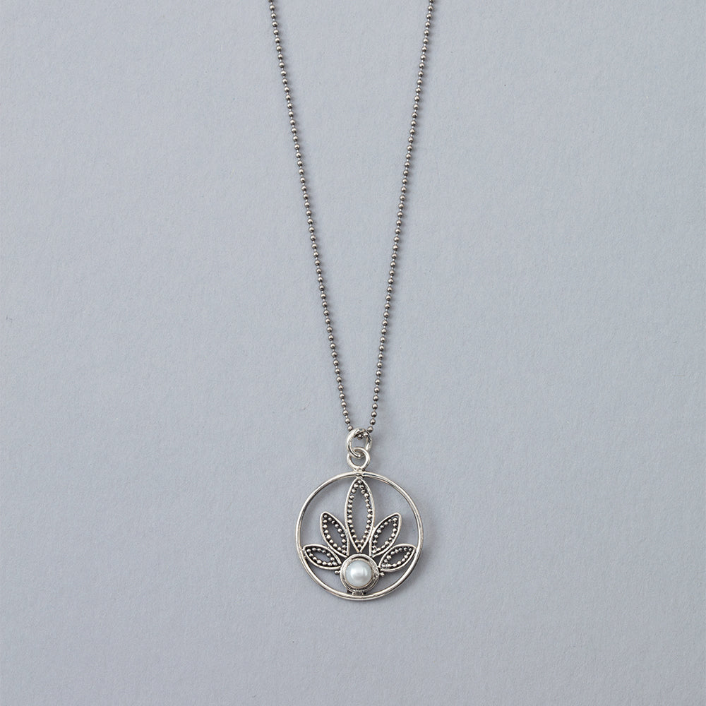 Lotus Flower with Pearl Necklace