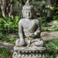 Seated Buddha with Lotus Flower Statue