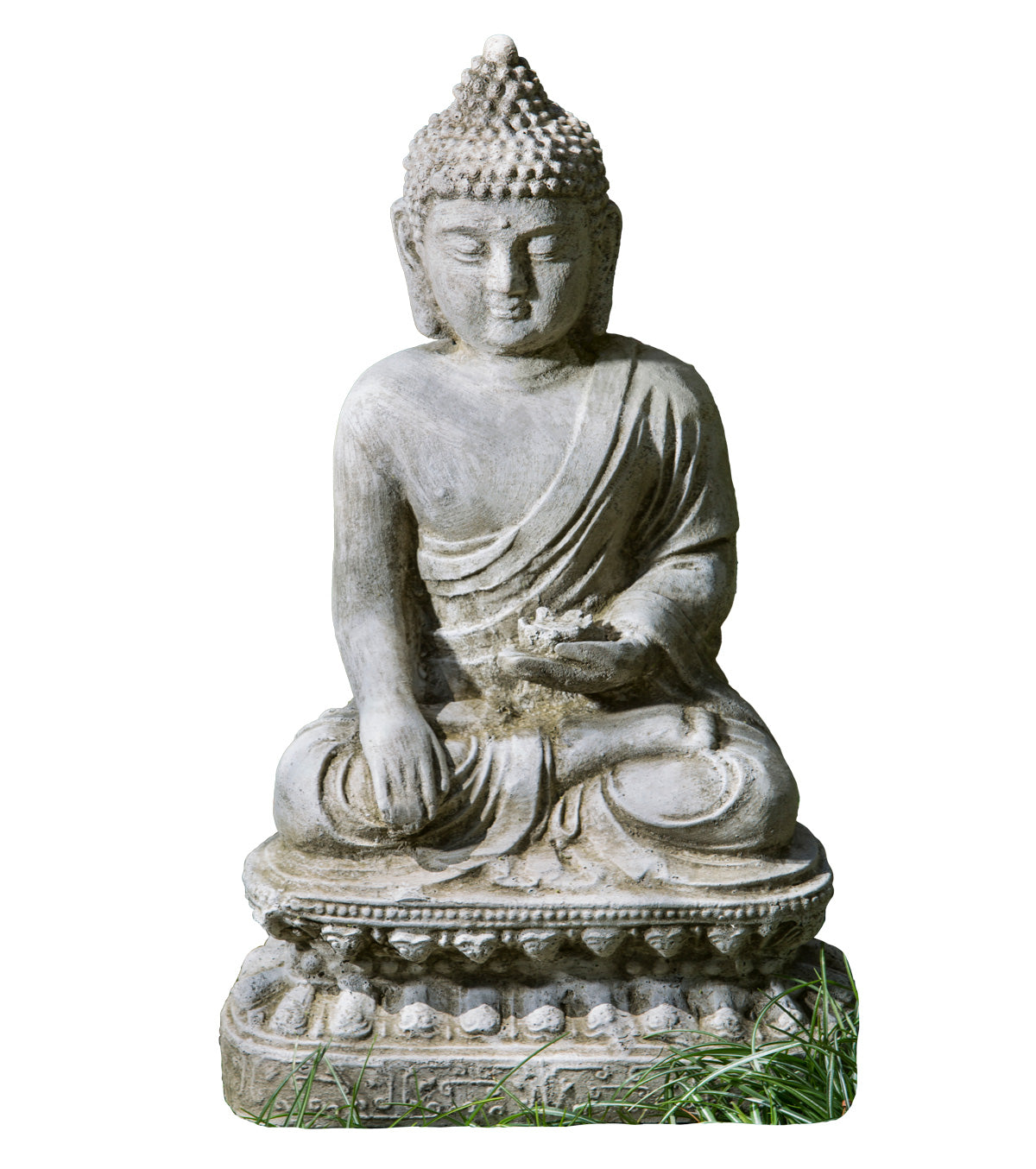 Seated Buddha with Lotus Flower Statue