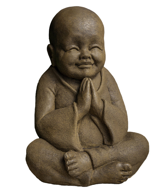 Smiling Monk Garden Statue