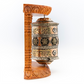 Prayer Wheel with Natural Wood Frame