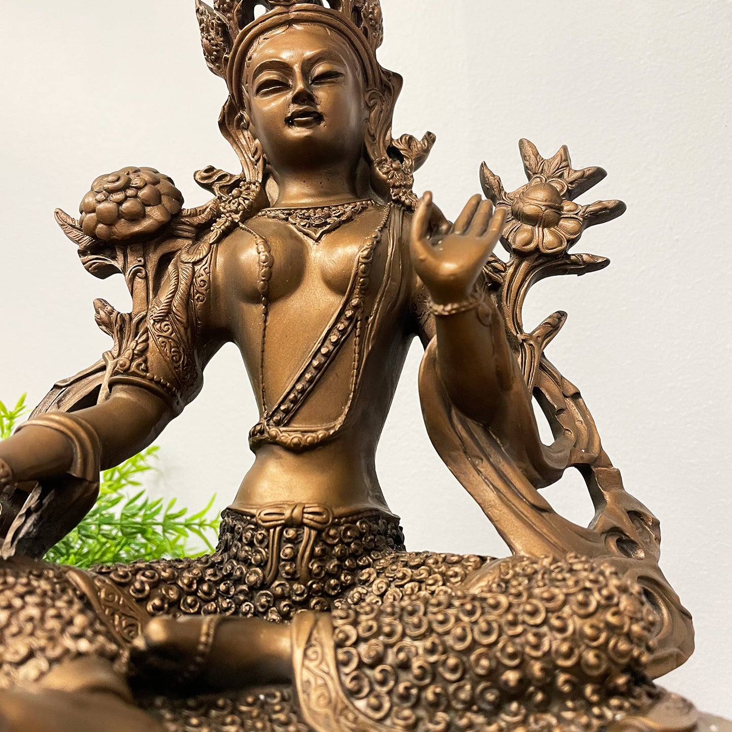 Green Tara Statue with Bronze Finish