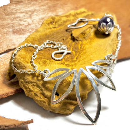 Silver Lotus Bracelet