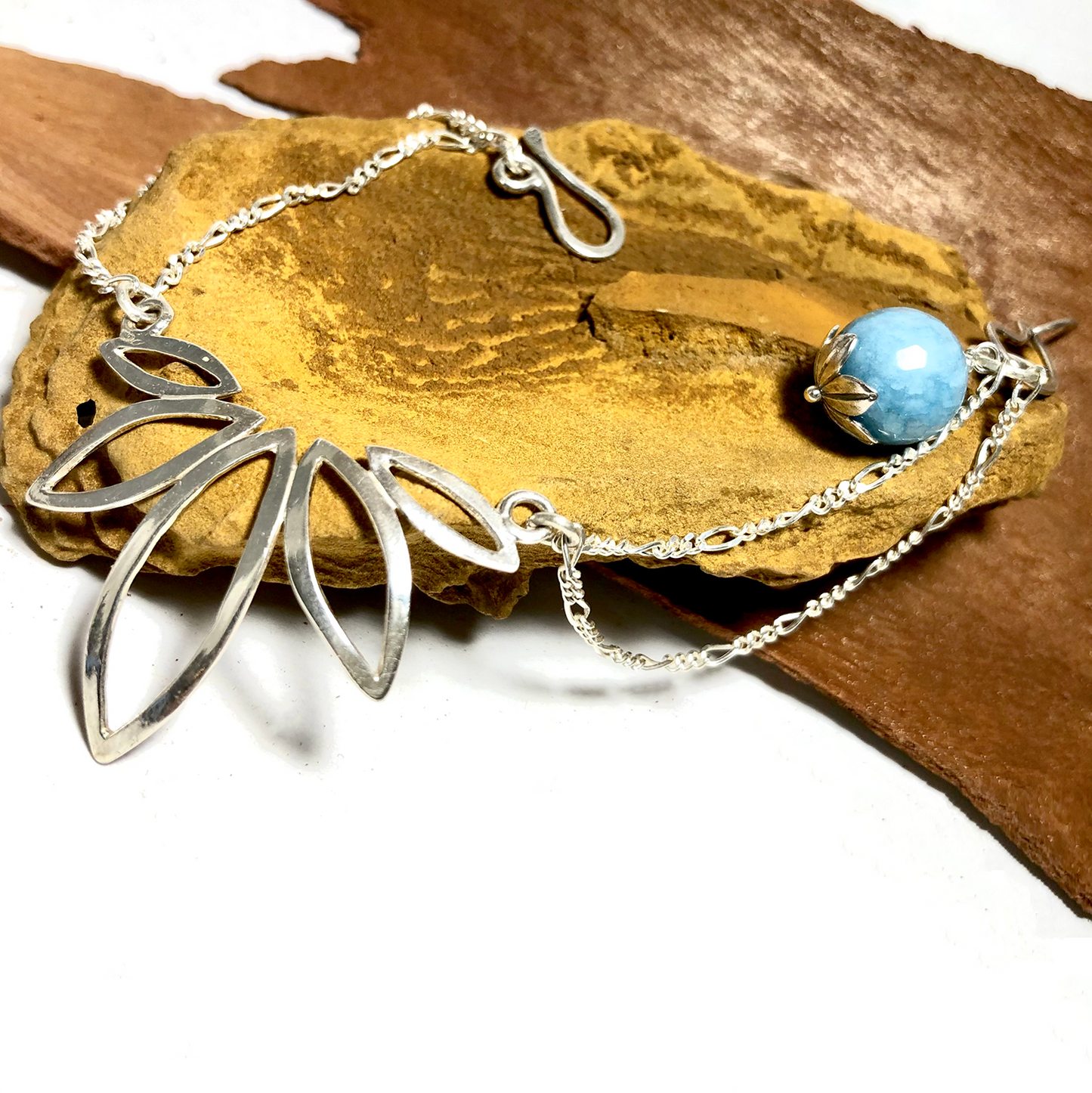 Silver Lotus Bracelet