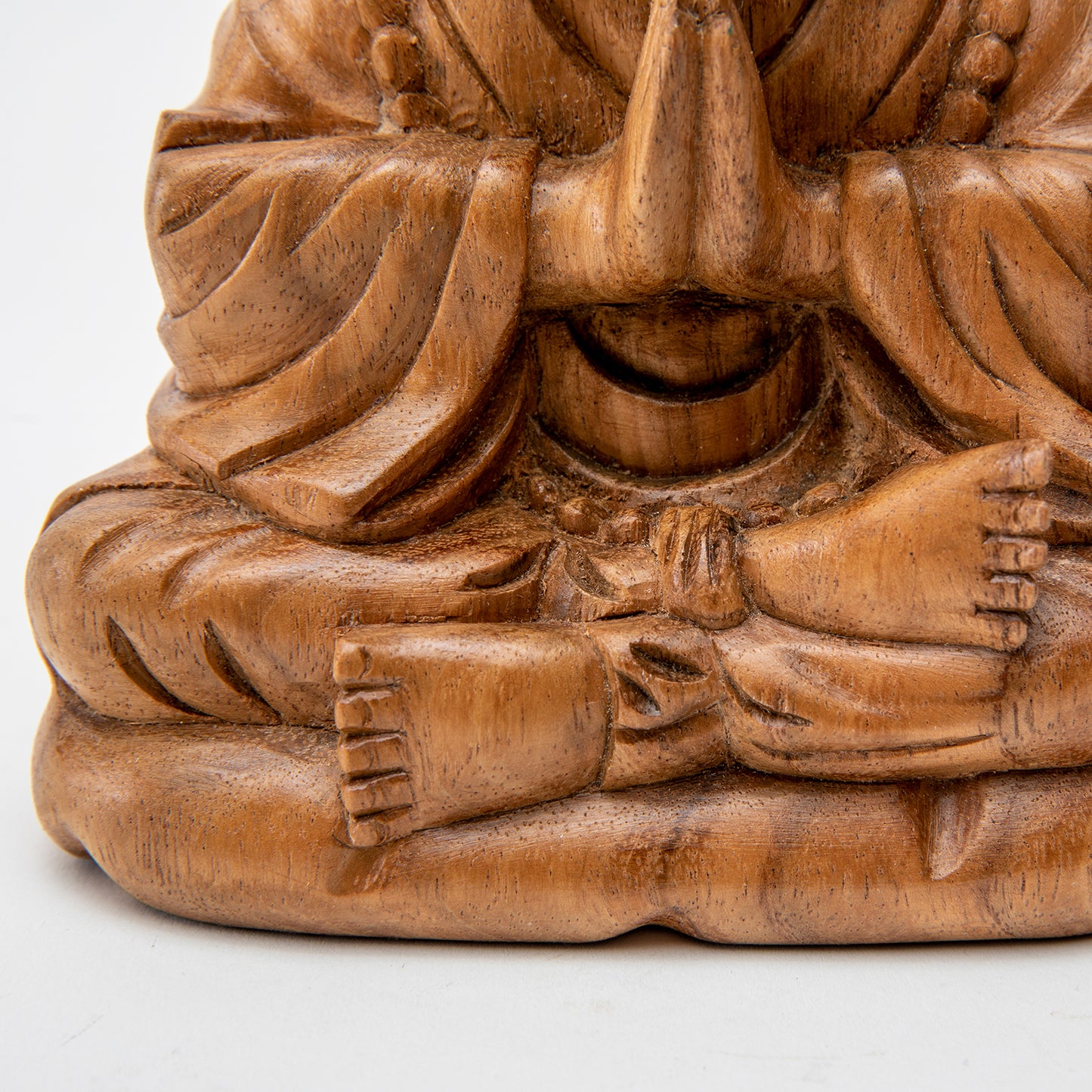 Wooden Gassho Monk Statue