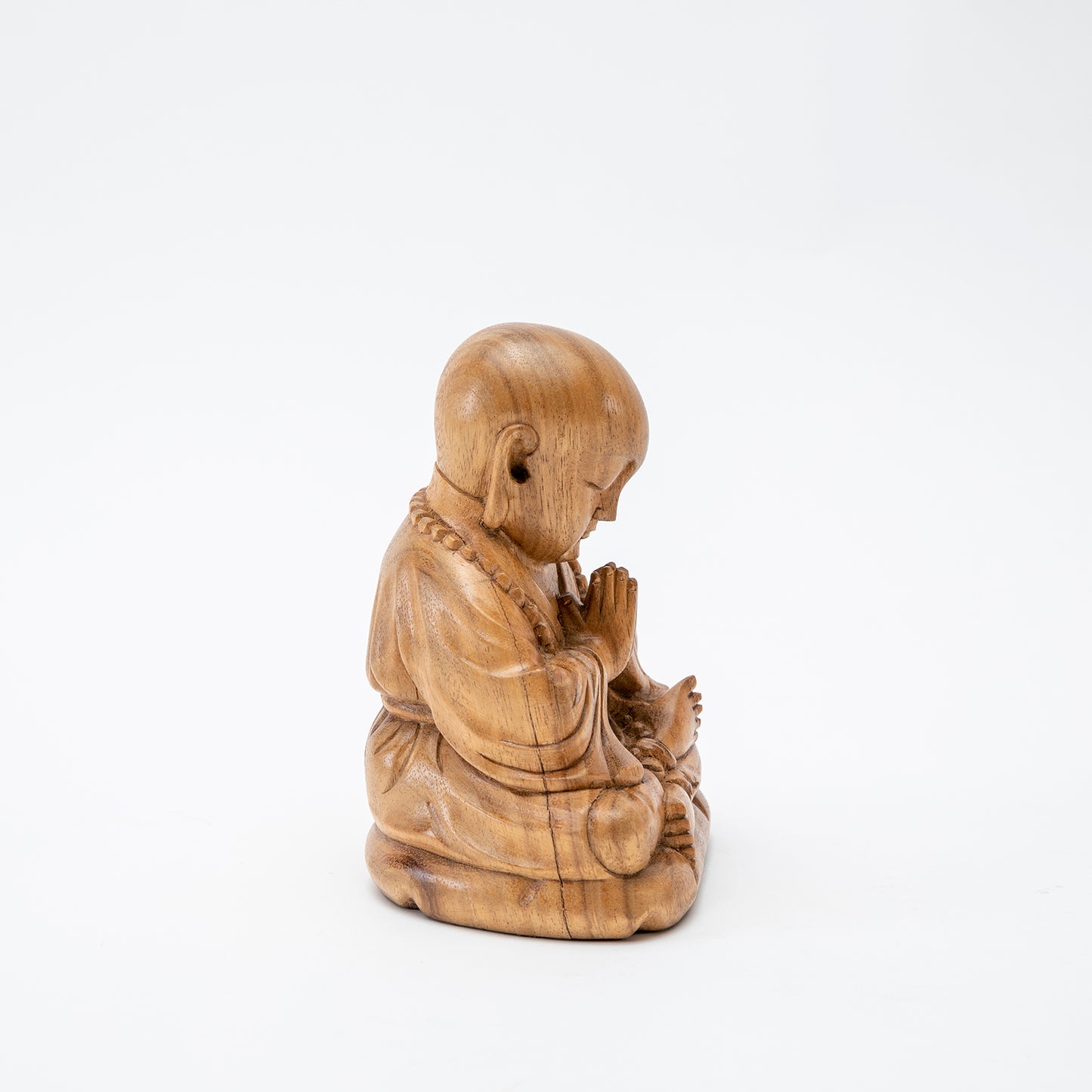 Wooden Gassho Monk Statue