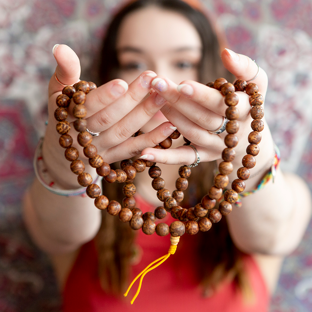 Bodhi Seed Mala 108 Beads for Meditation From Bodh Gaya India