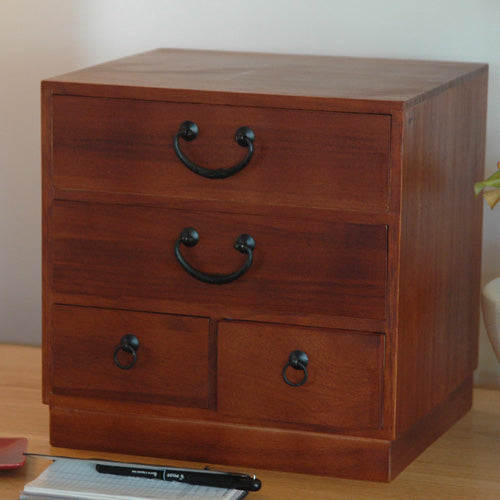 Two-over-Two Tansu, Teak Finish