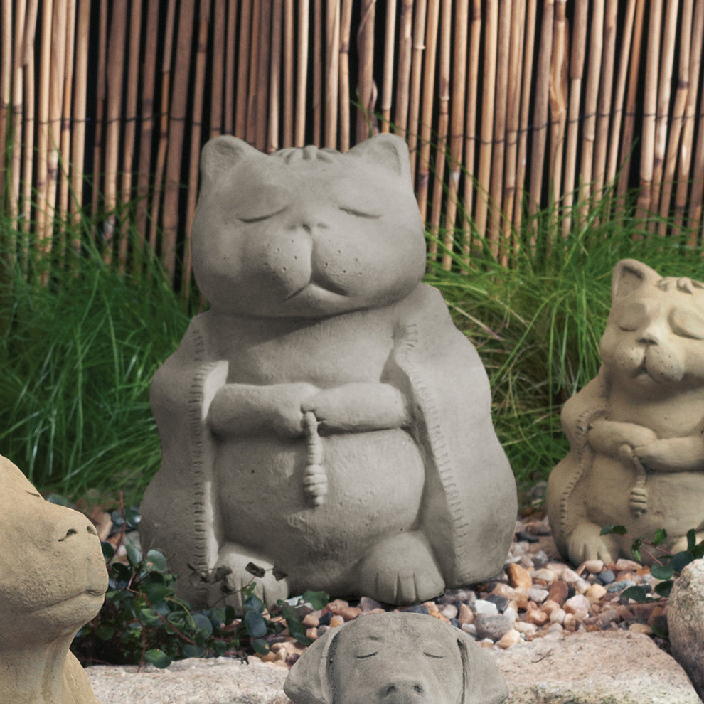 Zen Cat Garden Sculpture for Playfulness and Peace DharmaCrafts