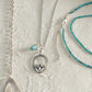 Sterling Silver Lotus Necklace with Turquoise Drop