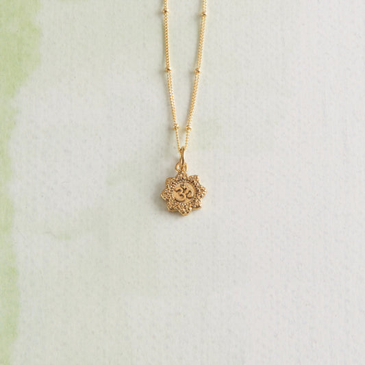 Vermeil Om Yoga Necklace