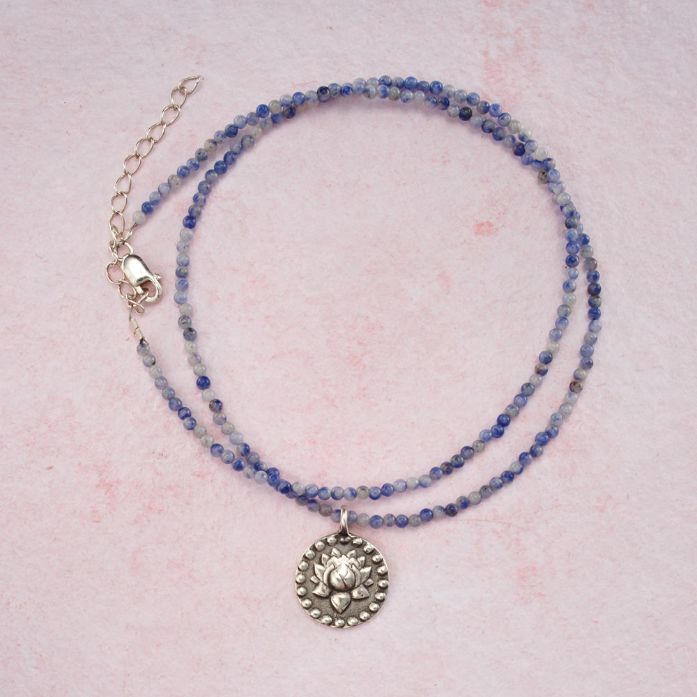 Beaded Sodalite OM Necklace