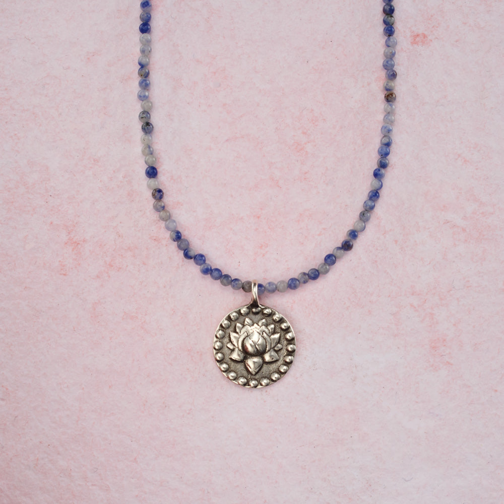 Beaded Sodalite OM Necklace