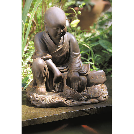 'May All Beings Be Free' Garden Monk Statue, Small