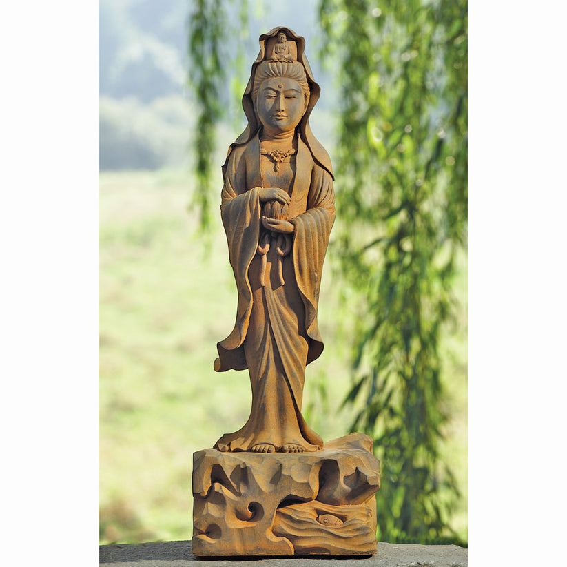 Large Standing Garden Kuan Yin Statue Buddha of Compassion DharmaCrafts