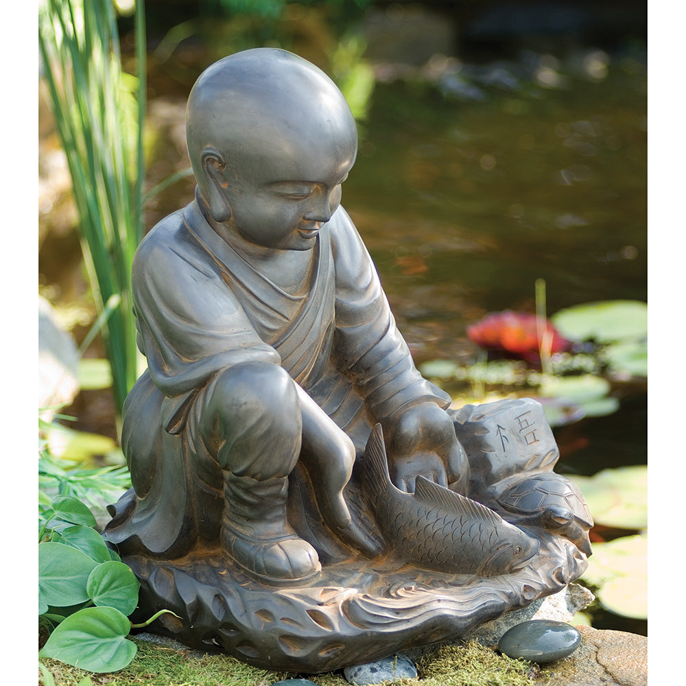 'May All Beings Be Free' Garden Monk Statue, Large